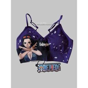 Civil Regime x One Piece Nico Anime Kelly Seamless Purple Sports Bra Size Large